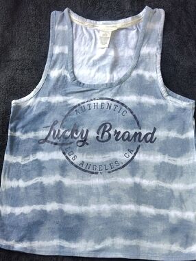 Lucky Brand Blue and White Tie-Dye Tank